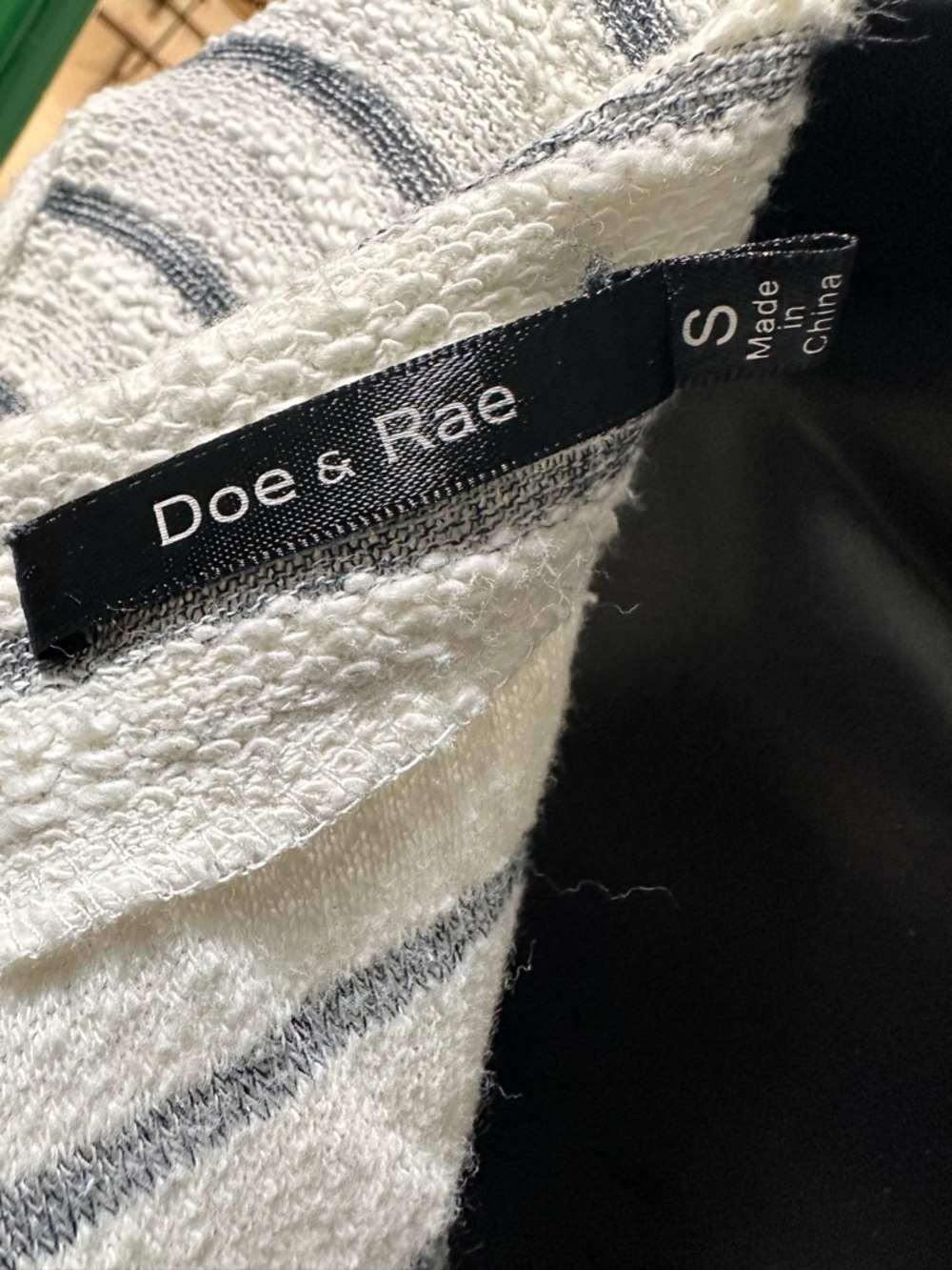 Doe & Rae Cream and Black Striped Ruffle Sleeve Top - Picture 2 of 13
